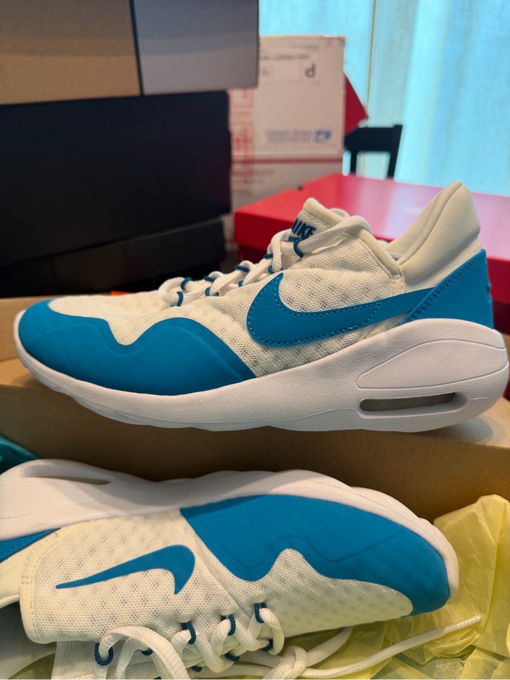 Nike Kids White Sneakers with Teal Accents